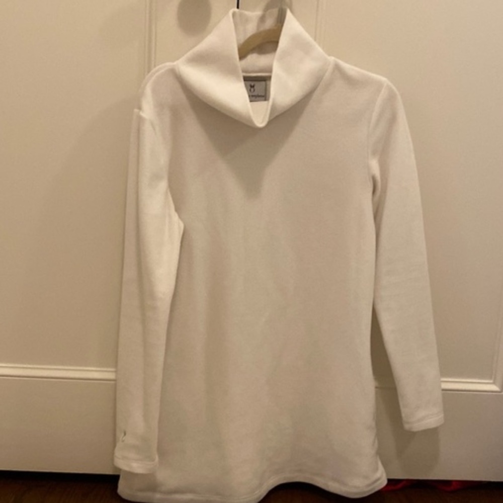 Dudley Stephens White Funnel Neck Sweater